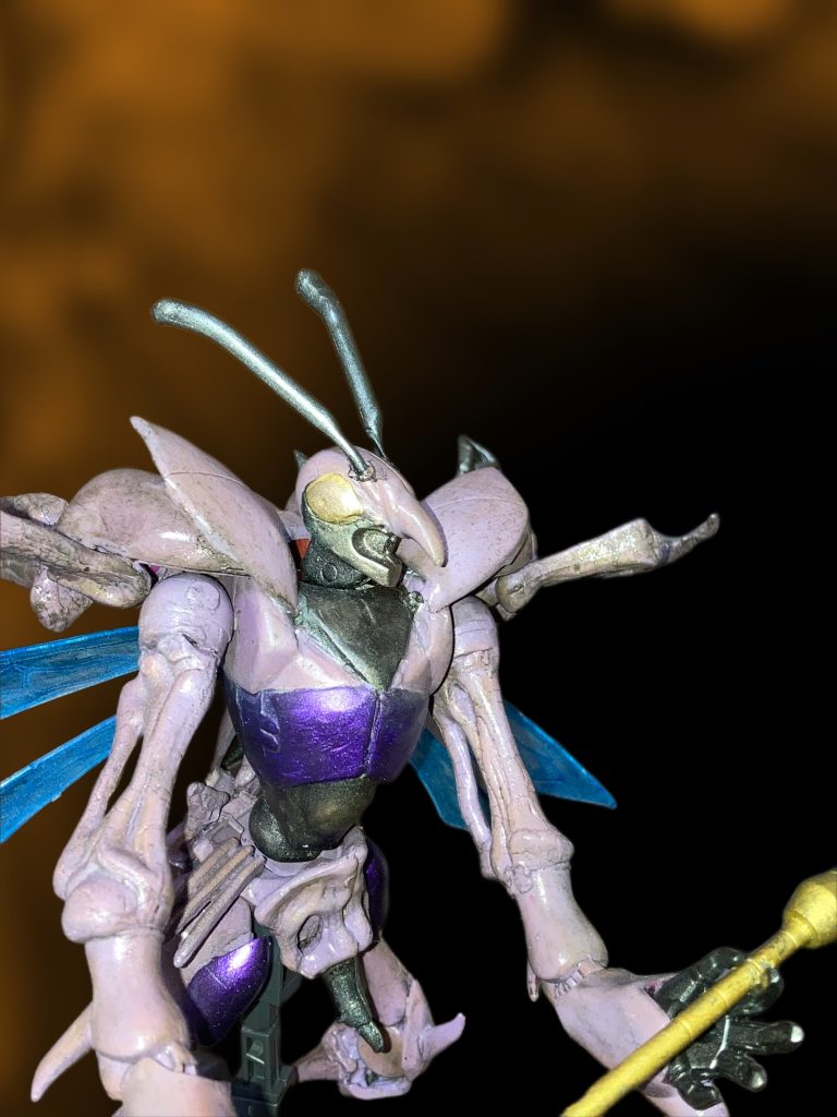 分かりにくいですが、目玉も盛ったり、ウォッシングやらウェザリングやら複雑な色で、ヴェルビンは艶消しですがスカルマは艶ありで仕上げてます。