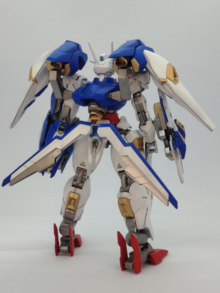 背面です水星の魔女キットは関節等が共有の部分が多く、制作しやすかったです