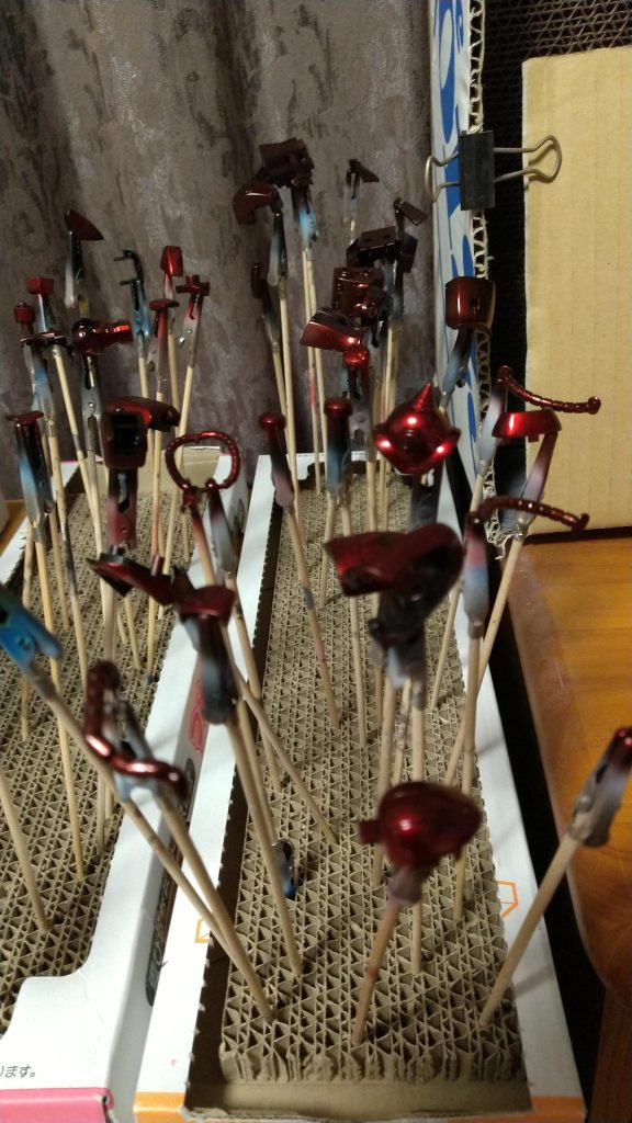 三層目でようやく発色(クリアレッド)