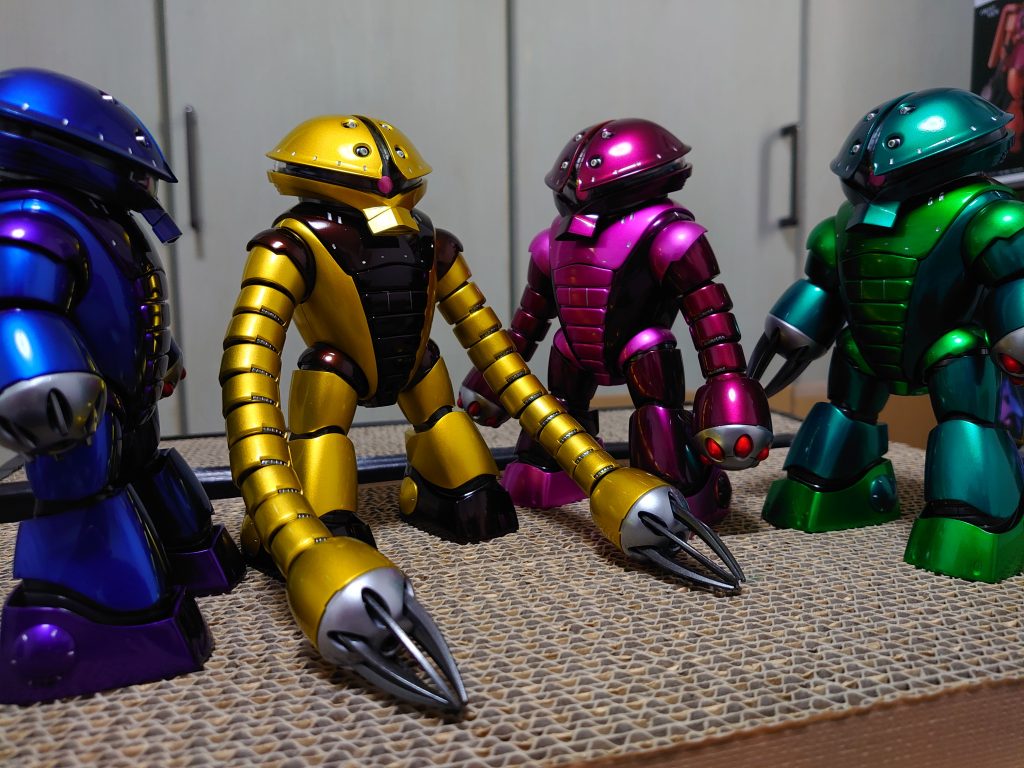 左からジャブロー・フォー・ブルージャブロー・フォー・イエロージャブロー・フォー・バーガンディジャブロー・フォー・ビリジアン