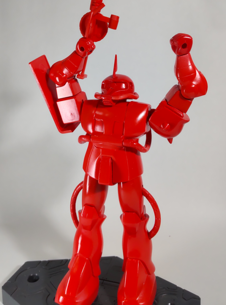 躍動感あふれるアクションポーズ!作ったのは1~2年前で、だいぶ丁寧に合わせ目を消したつもりだったのですが、接合部がちょっとヒケちゃったりしてますね。