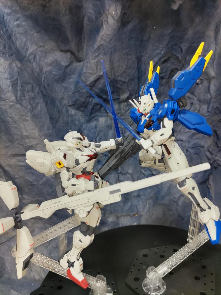 ガンダムエアリアル改修型と対決シーン