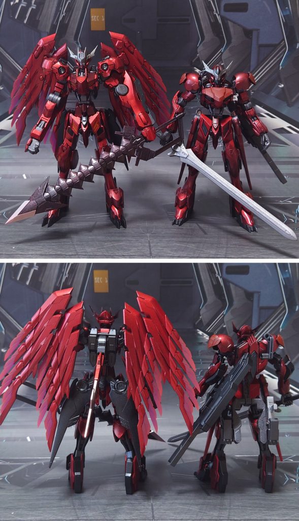 セルフオマージュ元の拙作、ガンダムバルバトスレッドグレイブとの比較。
