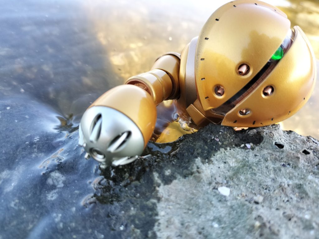 上陸。中々上手く登れません。