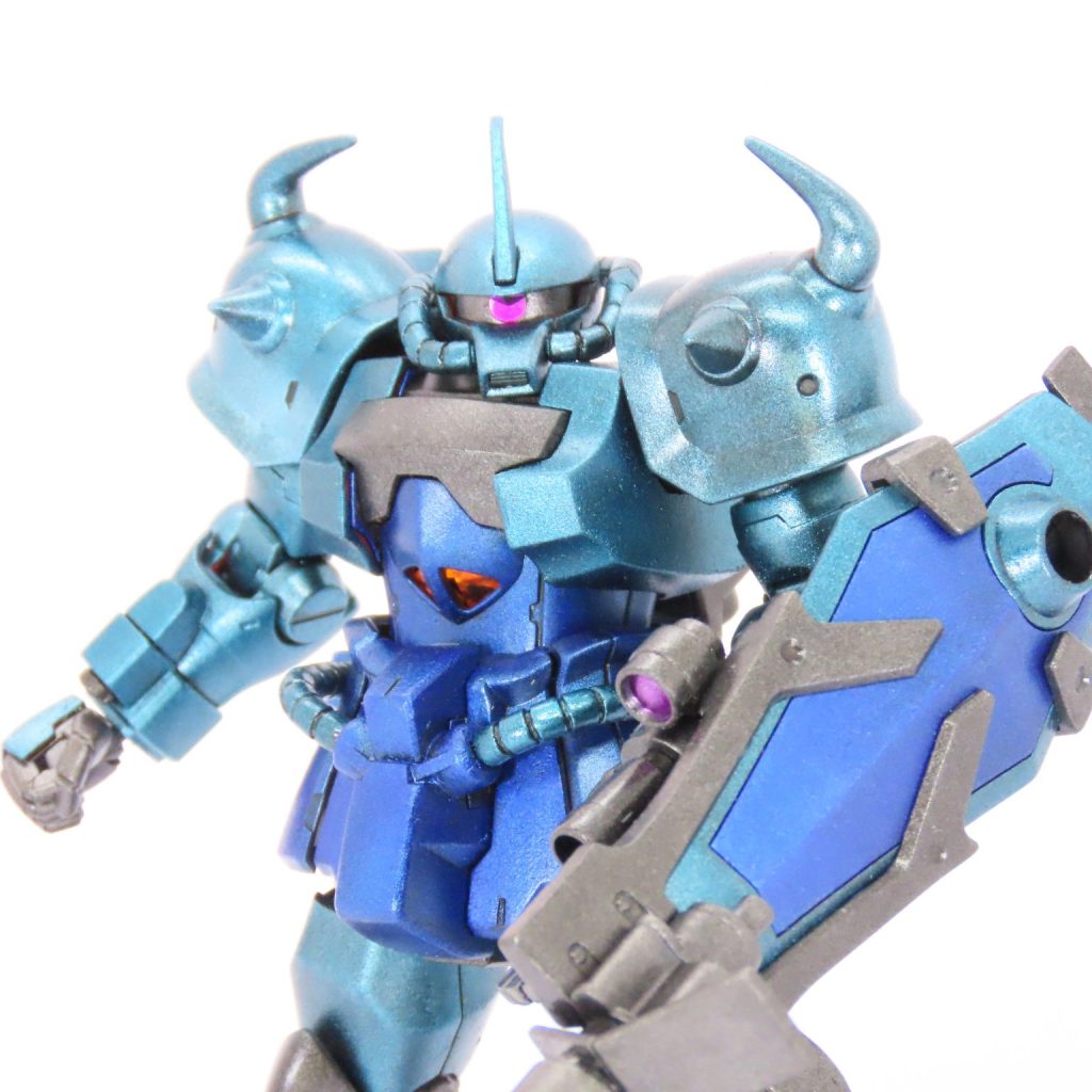 HG ガンプラ グフ　メタリックブルー全塗装 HGUCグフ メタリック仕上げ｜Kojiさんのガンプラ作品｜GUNSTA