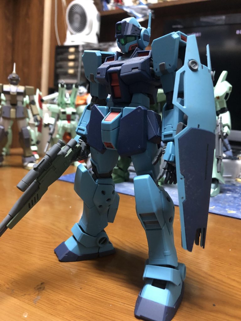 イケメンジムことRGM-79SP ジム・スナイパー2です。墨入れと艶消し仕上げです。