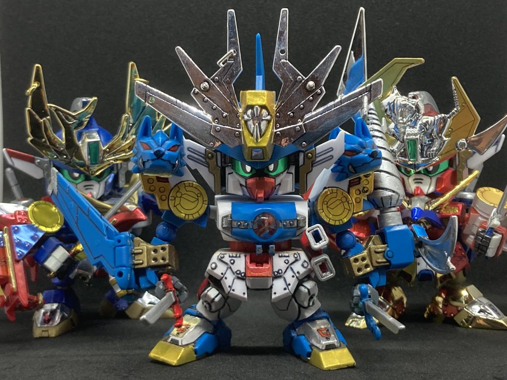 からくり一門の兄達と。過去作品の飛天と大牙ですが、いつかリメイクしたいところです。