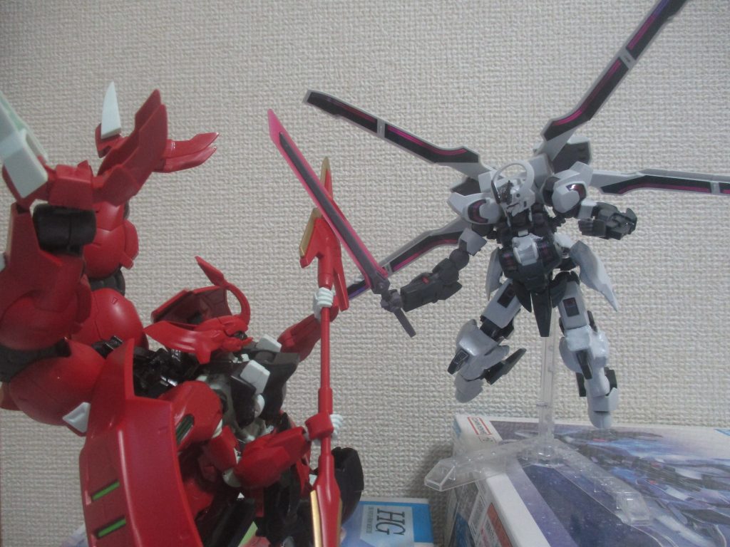 せっかくなので、ガンダムバルベリト（鉄血版ダリルバルデ）と兄弟対決！！ラウダ「まだ、あの女（ミオリネ）に囚われているのかっ、兄さん！！」グエル「やめるんだっ、ラウダ！！」