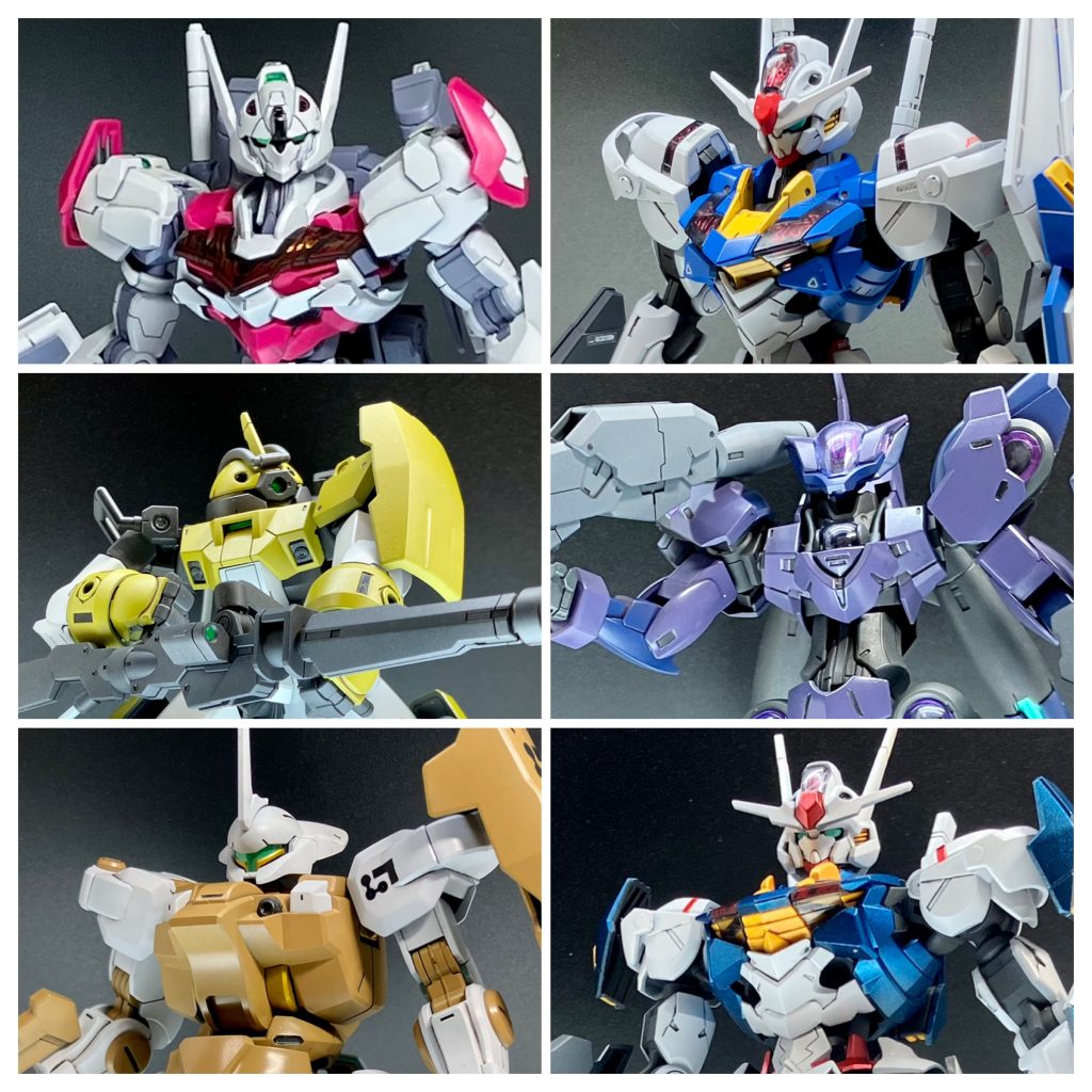 ガンダムルブリスフルメカニクスガンダムエアリアルチュチュデミトレーナー(メタルイエローからフラットイエローに塗り替え)ベギルペンデドミニコス隊カラーディランザラングランズ社カラーガンダムエアリアルメタルブルー仕上げ