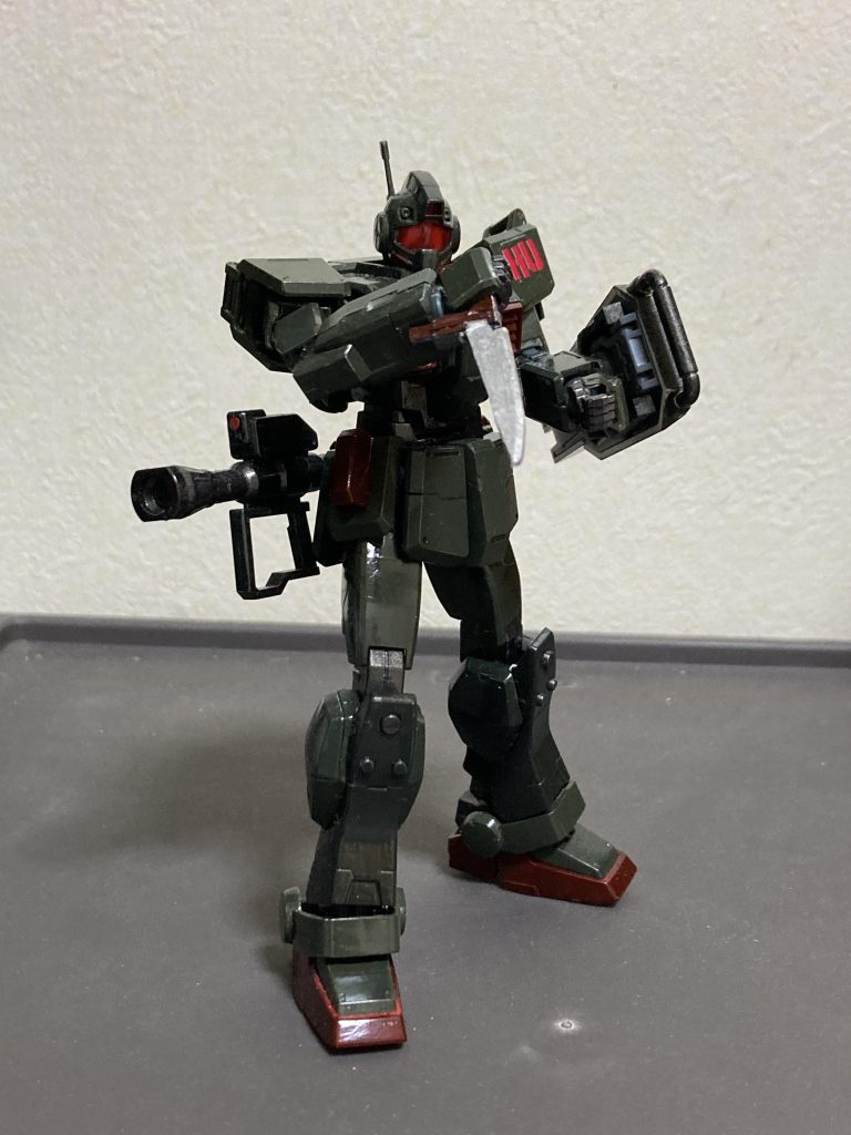 頭部はジム寒冷地仕様で頭部以外は陸戦型ジムのパーツを使っています武装