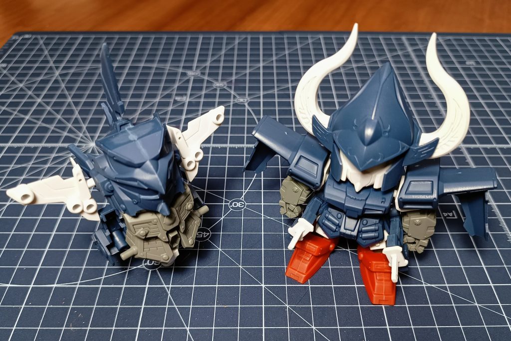 素組はこちら。一応、角や刀を尖らせたりしています。合わせ目は消すのが大変でした(消えてない)