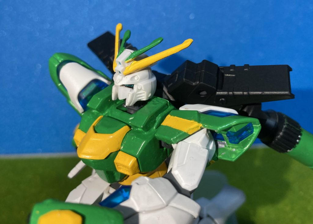 モビルファイターやモビルスーツならぬ、モビルランナー！作っててとても楽しかったです！ベースにブレイジングガンダムを使ったのは、ブレイジングが足を主兵装とするガンダムだったので、走るウマと馬に連想できる！と思ったからです（安直）。