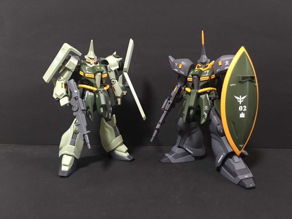 以前に製作したザクカラー機との2ショットバウ後期量産型 https://gumpla.jp/hg/1270951