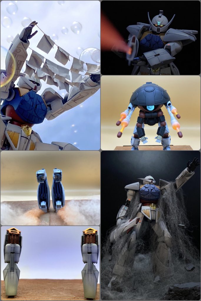 いつも通り、遠景は写真を使い、足元や近くの木や岩、エフェクトは立体物を用意、Photoroomで合成しています。無加工はこんな感じです😃
GUNSTAで綿に破片を混ぜる表現を見かけたのが印象的だったので、真似させていただきました。感謝!以上、長文にお付き合いいただいた方、ありがとうございました。
∀が一番好きなガンダム作品なので熱が入ってしまい、どうにも文章がまとまりませんでした😅
今後ターンX等も作成し、後半ストーリーにも触れていきたいです。
疲れた大人に興奮と癒しをくれる素敵なアニメなので、当時デザインで回避した方、今観たら違う感想を抱くと思いますよ!😆