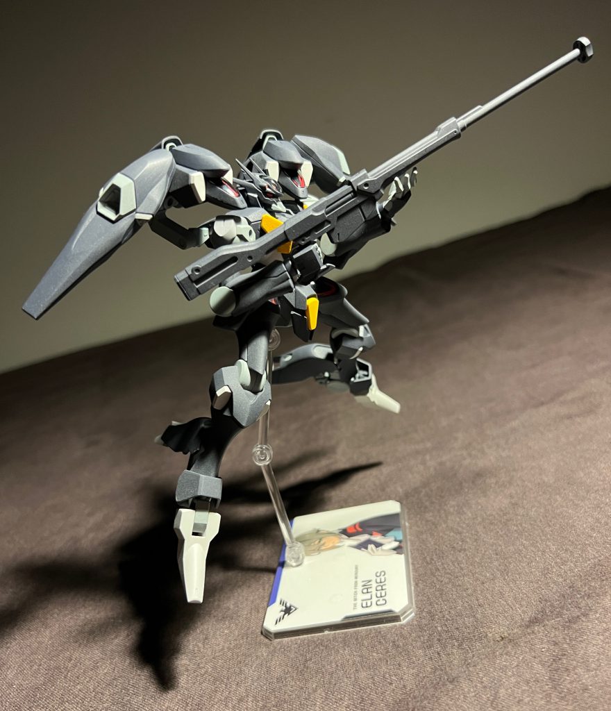 スタンドはアクションベース6クリアカラー 機動戦士ガンダム 水星の魔女シールセットからエランさんをチョイス。