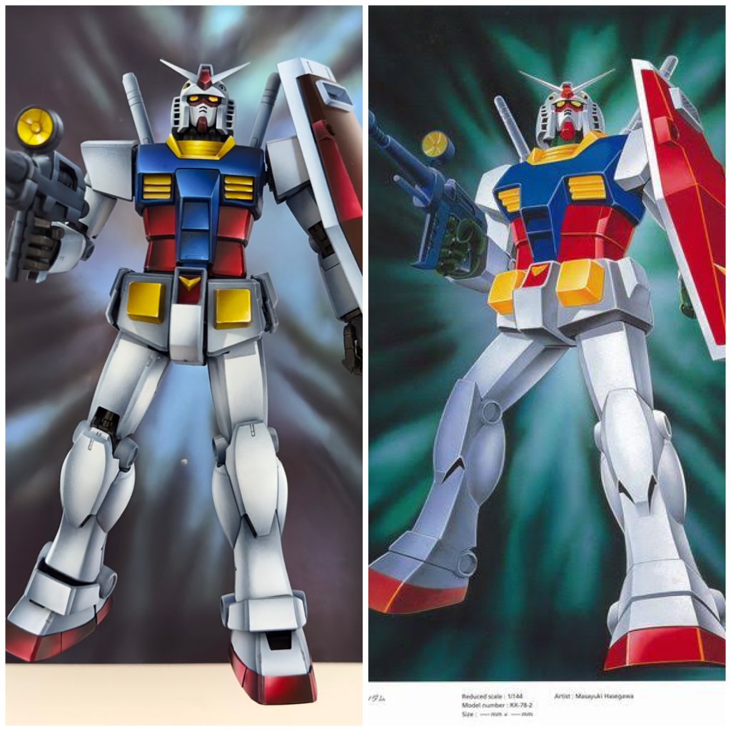 本物との比較画像です。プロポーション含め細部は色々違いますが雰囲気は出せたかな、と。お手本がある事で普段しない塗り方ができて色々良い経験になりました。今みたらもう少し右向きが良かったですね(汗)