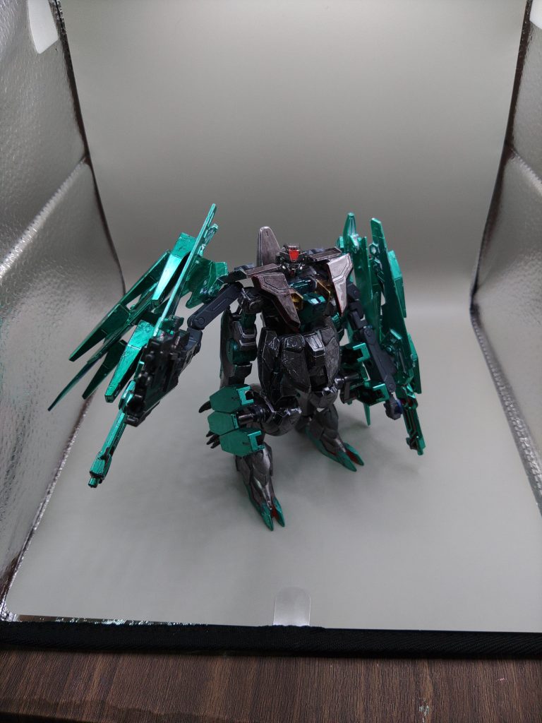 まずはGNスナイパーライフルⅡの折り畳み形態で、通常の戦闘モード。ケルディムの面影全くないけど…ーそう思ったあなたは正解です。私は設計を一切せずにいきなり作成に入ります。できた瞬間、私もびっくりです。完成!イメージ通り……かなぁ？