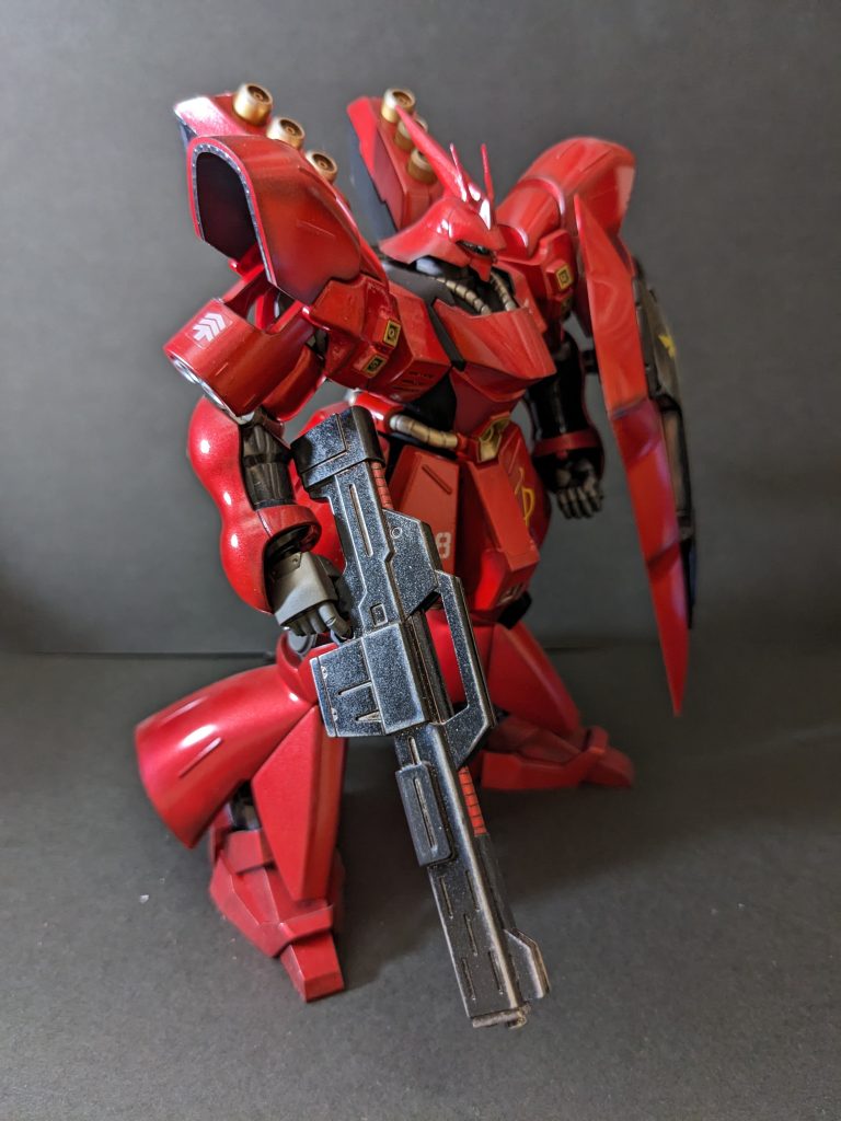 ビームライフルのエッジは金属系のウェザリングマスターで剥げ表現