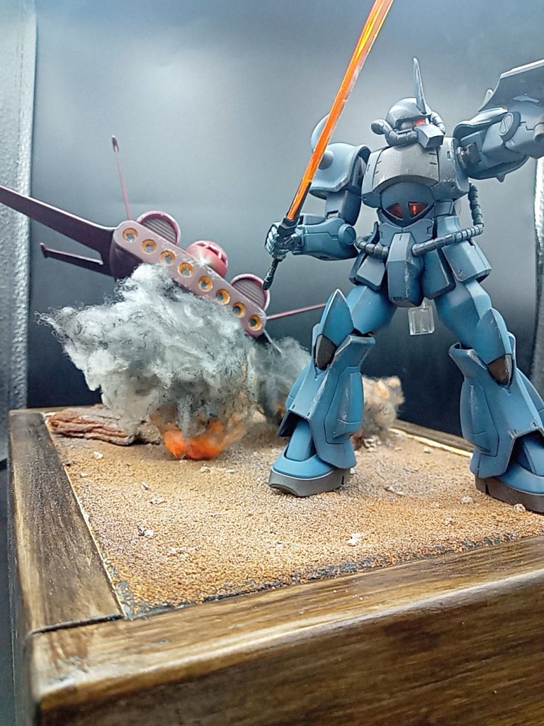 グフ HGUC ドダイ戦闘風ジオラマ–5枚目/制作者：バナナ🍌