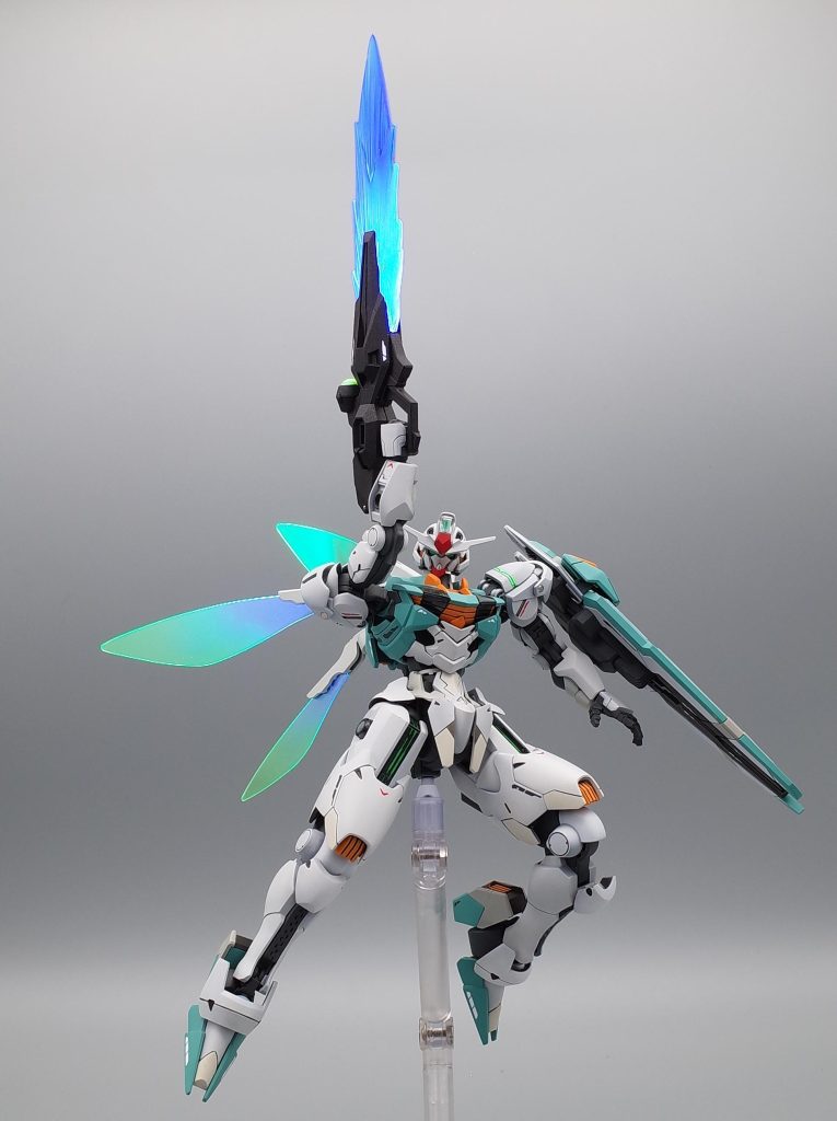 ビームエフェクトは根本から白→青にグラデーション