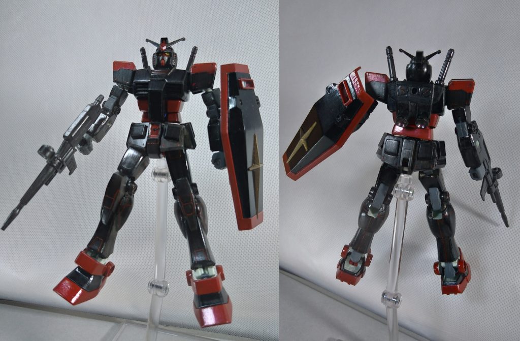 後日完成品を友人に送って交換。こちらが友人作。アクリル絵の具で筆塗りだそうです。つやつや黒！ 8月現在、これから5体くらい作ったので、今後のメモ代わりにガンスタ登録しました。