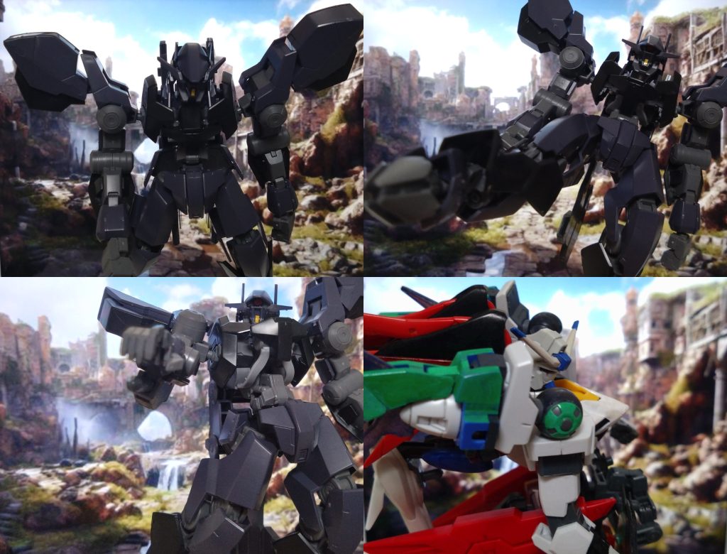 〜ここでストーリー『機動時空転移 ガンダムリベロ』の第2話〜宇宙世紀0079年、地球に移住したスペースノイドが暮らすとある町。そこに地球連邦がMSを使って住民を殺戮しようと襲撃にやって来た。だが、突如として現れた一機のMSの出現に町の人間はおろか、地球連邦軍ですら混乱状態に…。なぜなら、そのMSはこの世界には存在しない大型のMSなのだから。 『この戦いをもって、罪深き存在に鉄槌を!!』 町を破壊し、逃げ惑う人達を軍人だろうが民間人だろうが構わずに破壊を続ける『グレイズアイン』。そもそも、なぜこのMSが宇宙世紀の世界に?何も知らない者達、特に地球連邦は用いたMSで応戦するも暴走状態のグレイズアインに歯も立たず、連邦のMS部隊をあっという間に全滅。そんな中、町で唯一MSを所持する一人の少女がザクで出現。 「もう誰も死なせません!!」 彼女の名は『ニノ・ニノマエ』、16歳。しっかり者でお人好しの優しい少女。従姉妹の女の子『カナ(7歳)』と一緒に暮らす彼女は町で暴れるグレイズアインを止めようとするが、結果は言わなくても分かるだろう……。このままでは、彼女も殺されてしまう。無論、カナも…。 『その身にこびりついた罪の穢れ、死をもって贖うといい!!』「誰か…助けて!」 自分の無力さに思わず涙を流す彼女。戦える者は誰一人いない中、彼女はとっさに助けを求める。そんな彼女のザクの前に、それはやって来るーーー 「後は任せろ」