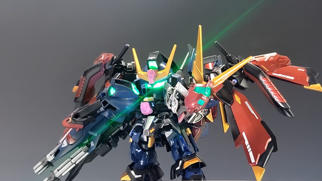 マスクオフ目は発光するようにミライトを仕込んでいますので、この光り方は画像加工じゃないんです。奇跡。接続はマグネットです。