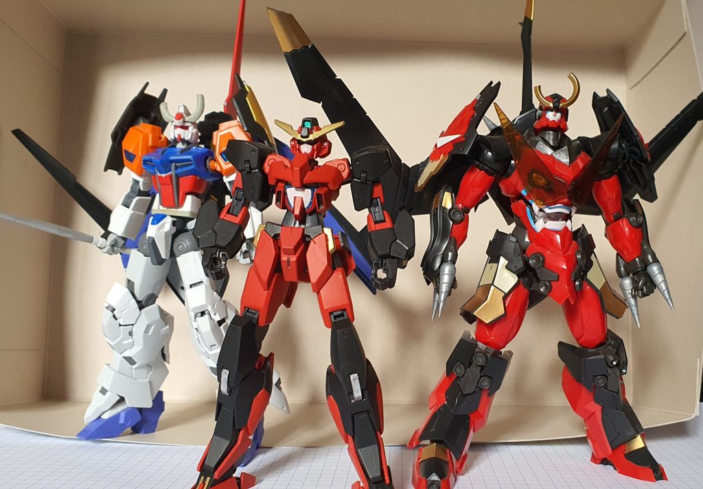 Shown with Plabiot Gurren Lagann (right) & another gurren lagann inspired work in progress (left)