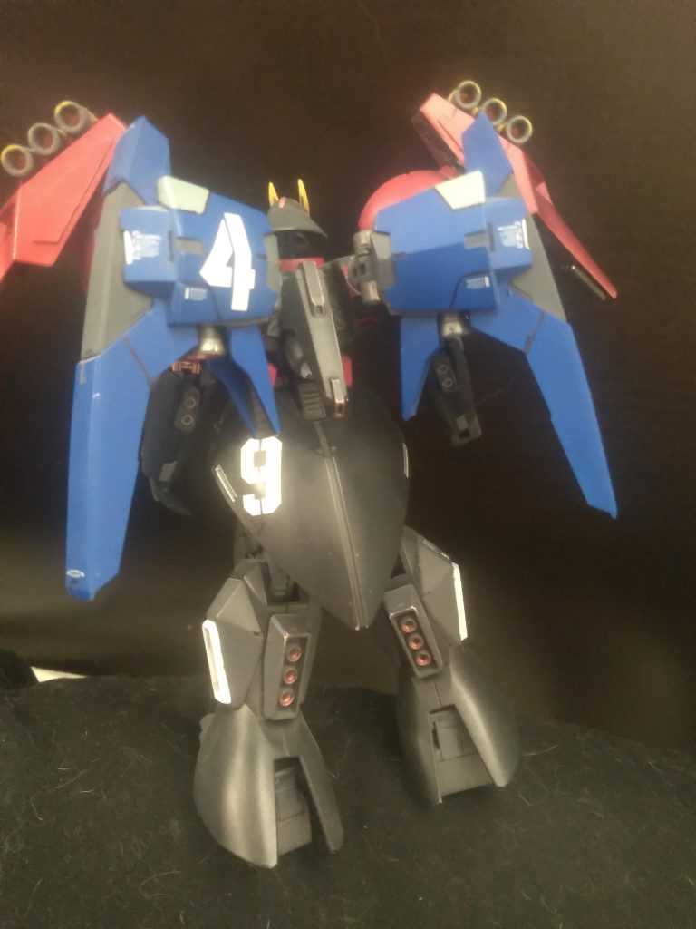 Lightning gundam bws mk2 boosters were used to give it a high performance look. I also drilled out the opened funnels so they fit any 3mm peg for attaching to an action base