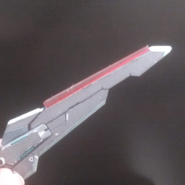 Working on making my own anti ship sword to go with my Strike Impulse custom. I used the gn buster sword from the hg gnx. Cut and filed out a section to attach one of the flat 00 style beam saber blades. I think it looks really cool （1枚目）