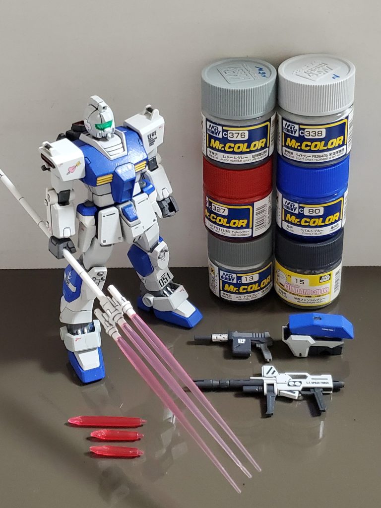 今回使用したカラーはご覧の通りです🎶青系統は何種類も使ってきましたが、初めてコバルトブルーを使用しました😊鮮やかな色で大変気に入りました✨今回は妄想機体『ジム・ピクシー』を最後までご覧下さり、ありがとうございました😆🎶最近、仕事が少し忙しくて投稿ペースダウンしてますが、またお付き合いくださればありがたいです🙇✨