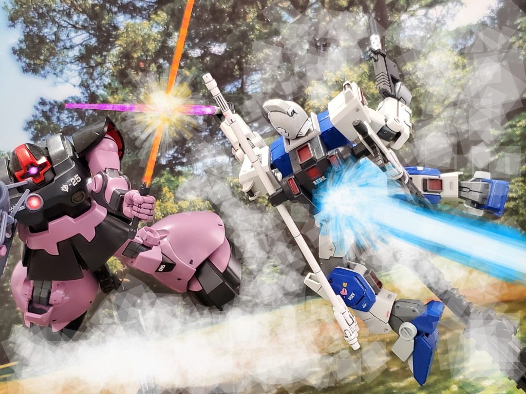 中央エリア担当の第05小隊はクライ大尉を切り込み隊長として活躍👍ジム・ピクシーはジオンのホバーリングによる高機動新型MSを相手に互角以上の機動性をみせる😆🎶