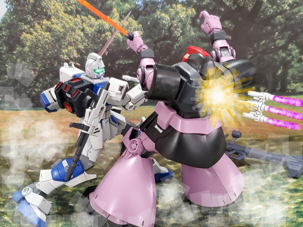 新型MSの重装甲をビームトライデントで貫くジム・ピクシー👊✨クライ大尉に翻弄されるジオン部隊😌🎶