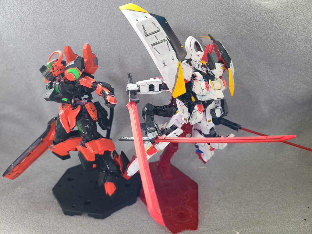 先に作ったシュバルゼッテ改造のザガンと合わせてジェターク社系改造ガンダムフレーム達
