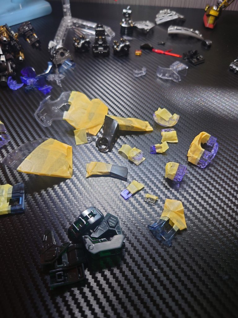 半分は磨いて、半分は黒立ち上げでほとんど調色で色を作ったのでレシピがわからない😅