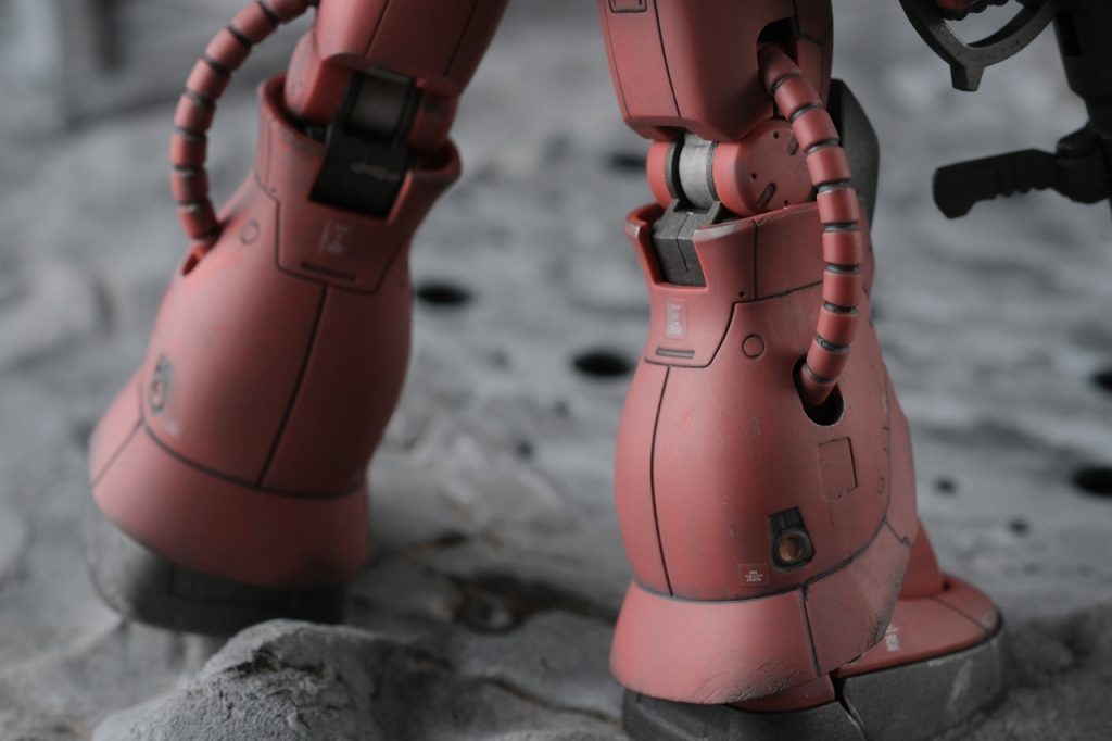 ふくらはぎ。足側面に合わせ目が来てて、ちょっと残っちゃったけど合わせ目消ししてます。