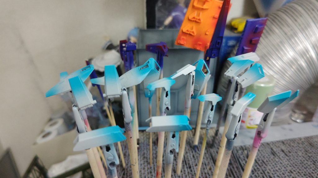 大胆にグラデーションかなり粒子が荒かったので粒立ちが目立ってしまったんですが、それもご愛嬌で！