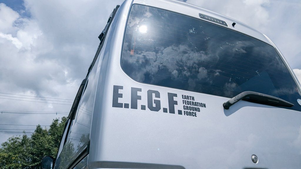 閲覧頂きありがとうございました!ガンプラとは全く関係ないですが、自作のデカールを車に貼り付けてみました。