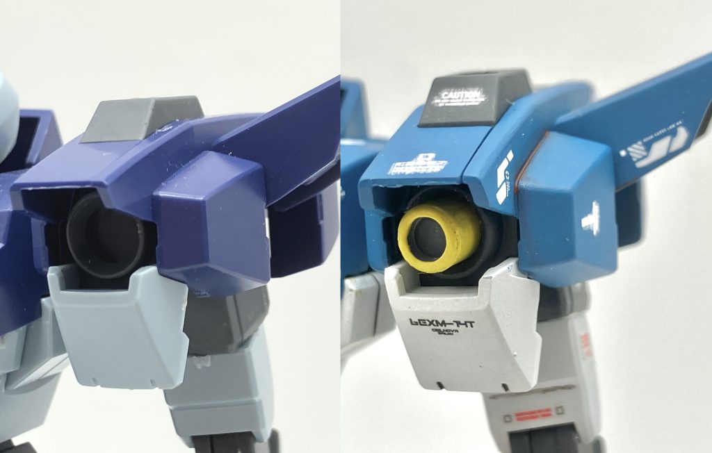 改修箇所②肩部のセンサーユニットのディテールを追加しました。またここはミサイルを格納している設定にしました。