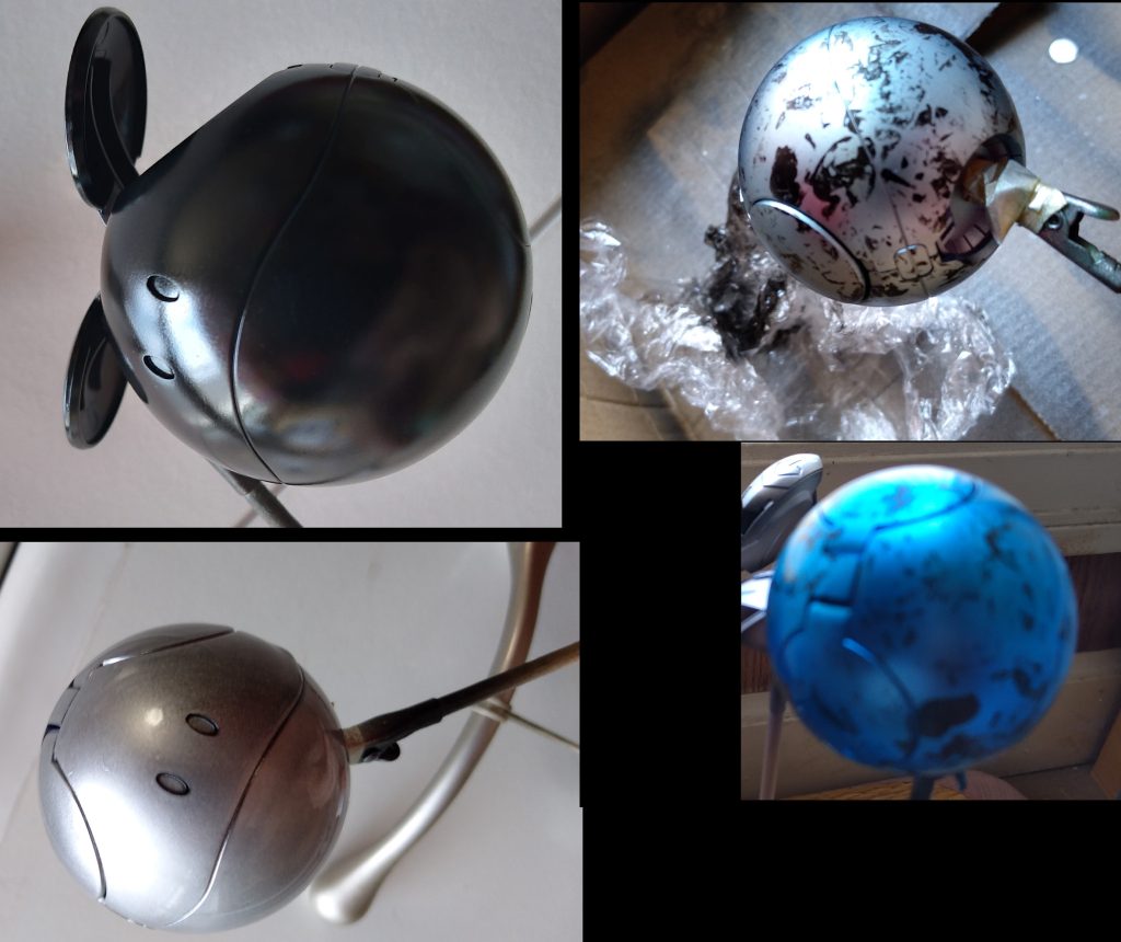 エアブラシさえあれば噂のキャンディ塗装が出来るよナァ!?と言うわけで調べて挑戦。目についたサランラップ塗装とやらも取り入れてみる。エアブラシ塗りやすい。しゅごい。でも割とすぐ電池切れる。水性ホビーカラーもラッカーと違って匂いがきつくない。むしろほのかに甘くていい匂いがする。表現し辛いけど、ポカリスエットとかのスポドリ臭というか…。全然クンクン出来る。ダメだけど。