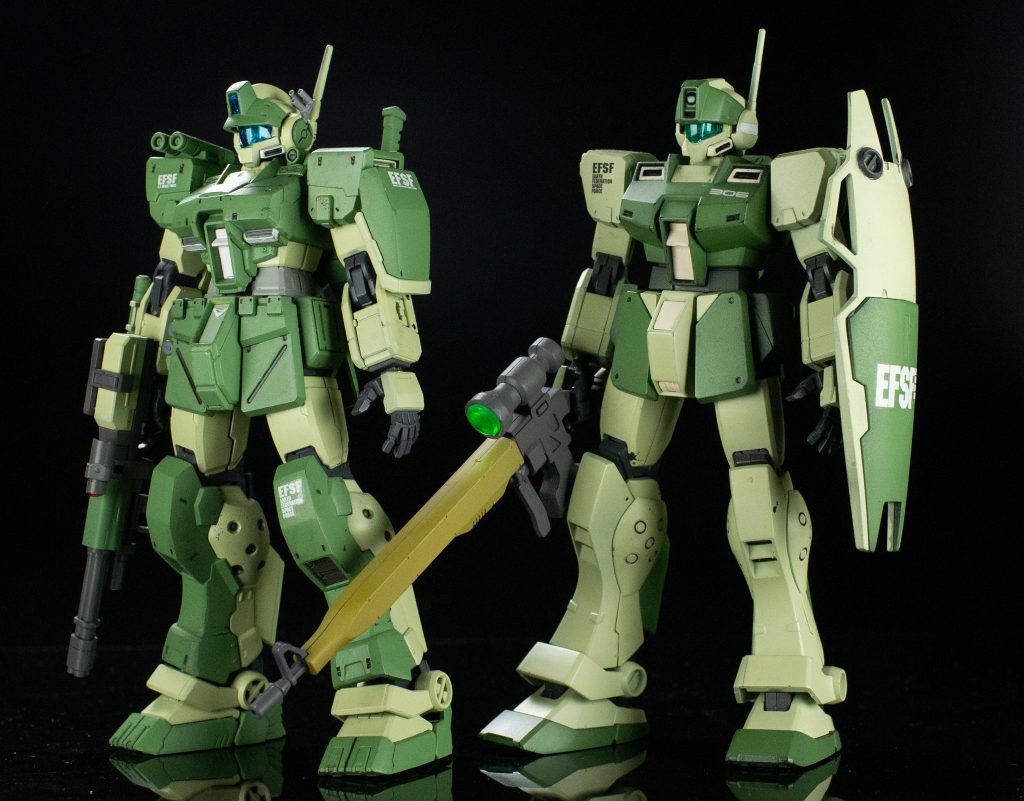 ジムスナイパー2とのツーショットです。この2体でジオラマ？ヴィネット作ろうと思います