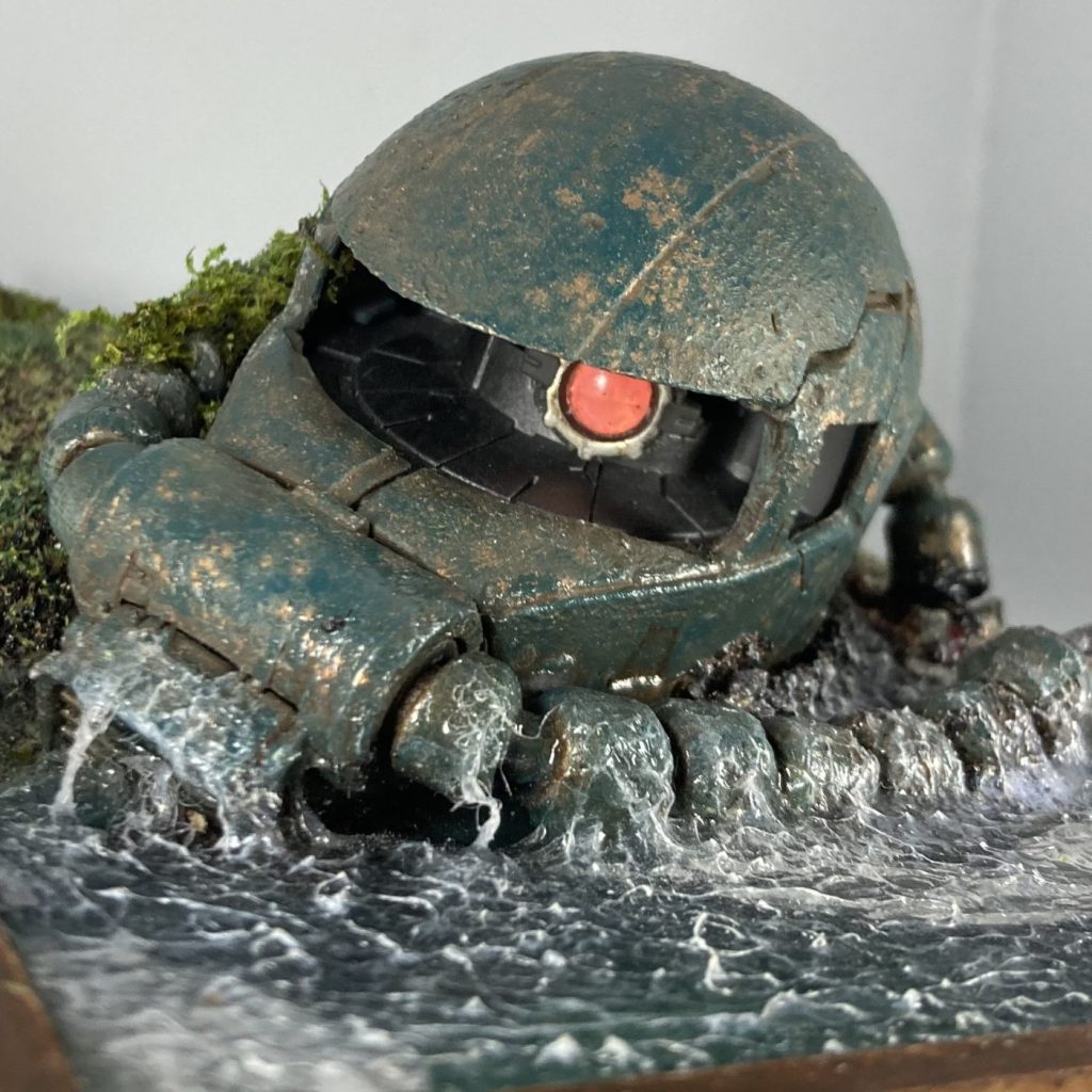 PUSジオラマESC シャークん 20点 Gunpla diorama production] Sniping from a collapsed bridge