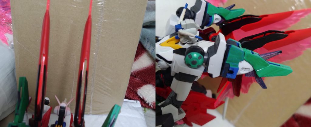 背面のウイングだが、システム等の制限により横に90度展開することができない。しかし、その状態でウイングの羽の展開ができ、ノーマル時と同じでヴォワチュール・リュミエールが使える。更にデスティニーと同じ残像を出せるようミラージュコロイドをウイングから散布できる。