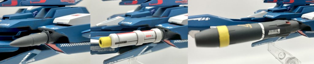 バックウェポンランチャー（Back Weapon Launcher）この機体の生命線。高威力の∞ジャスティスのビーム砲と8連ミサイルポッドで火力と弾幕を確保。そしてこの機体の目玉の大型ミサイルランチャー。戦況に応じて様々なミサイルを装填可能。機動力と火力を補っているためBWLが破壊されれば機体性能はかなり低下する。武装・ハイパーフォルティスビーム砲・8連装ミサイルポッド×2・状況に応じて多種のミサイルを装填可能