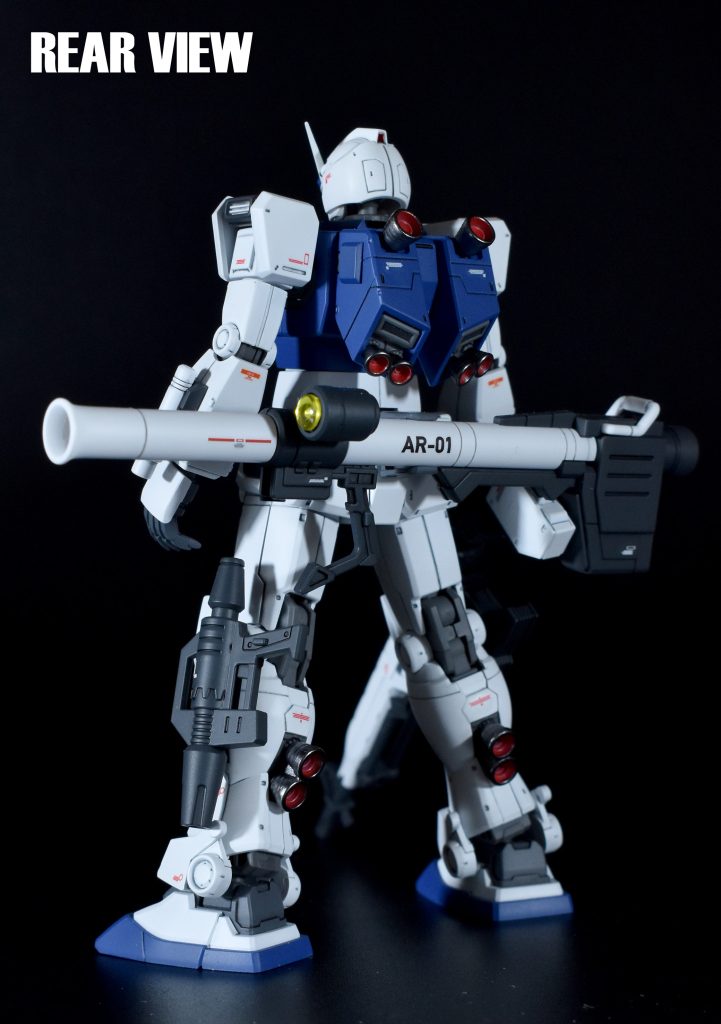 リアビューオリジンガンダムのバズーカは形状も塗分けもかっこよく、この機体にもマッチしていると思います。