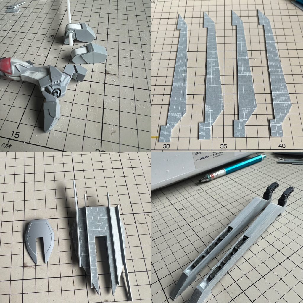 外装については基本的にプラ板スクラッチになります。寸法はすべて現物合わせにしましたが、案外はまりました。