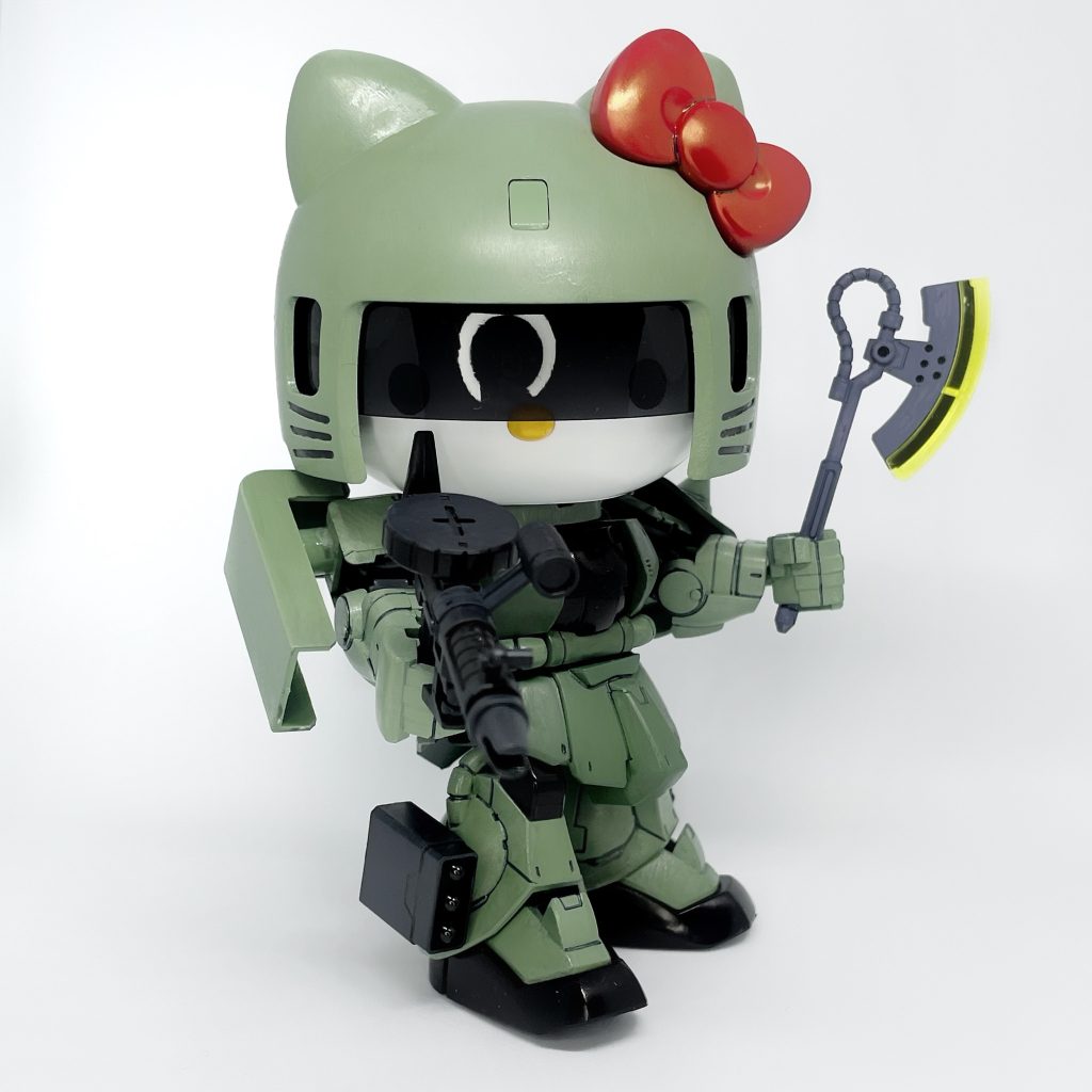 組み換えたザクⅡキティちゃん…カッケー！同じ日に違うお店でガンダムverにも巡り会い購入     また可愛いのを作ろうε”(ﾉ* •ω• )ﾉ