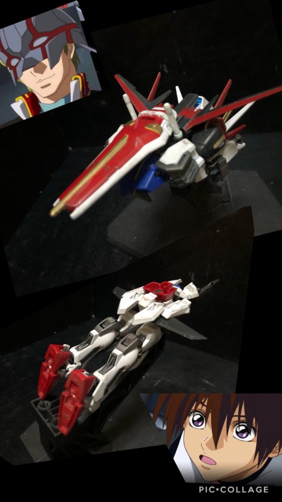 ムウ「おっと驚くのはまだちょっと早いぜ。この2機は合体するぞ。トップストライカーの前面にリアストライカーを連結出来るんだ。この形態を”フルストライカー”と言うぜ。加速性能に優れていて、スペック上でMS時の150%の推力を出せるんだぜ。どーだ、凄いだろう?」