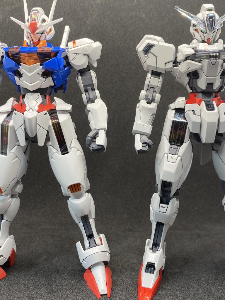 ハンドパーツは既存のオプションパーツを使用しました。製作中のキャリバーンは自作したものを使用しています。自作の良いところは大きさが自分で調整できるところではと思います。ディティールは既存のものに敵いません。エアリアルには少し大きいかなと思い限界まで削りこんでいます。