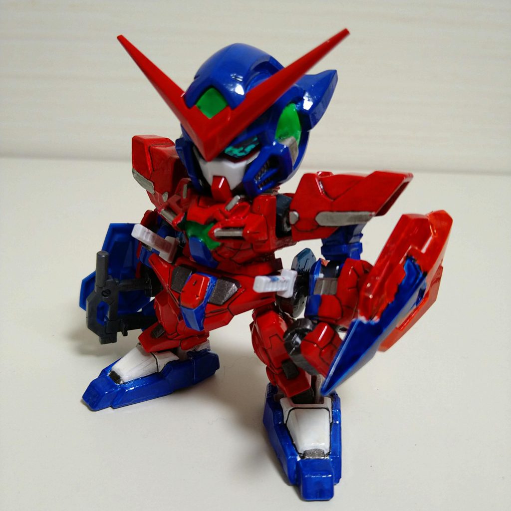 3〜4回の筆塗り後、クリアでトップコート